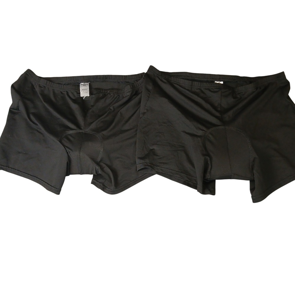 4ucycling Padded Bike Shorts Mens XXL Black Cycling Underwear Liner 2 Pack‎